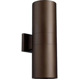 Cylinder - 2 Light Outdoor Wall Lantern in Quorum Home Collection style - 5.75 inches wide by 17.25 inches high