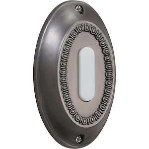 Accessory - Basic Oval Door Chime Button In Traditional Style-3.5 Inches Tall and 2 Inches Wide