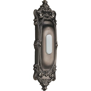 Accessory - Opulent Oval Door Chime Button In Traditional Style-6 Inches Tall and 1.5 Inches Wide