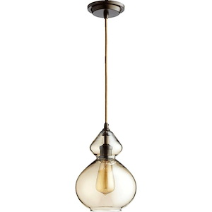 1 Light Pendant in Transitional style - 7.75 inches wide by 11.25 inches high