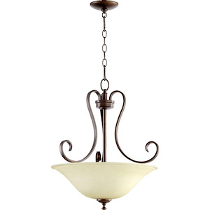 Celesta - 3 Light Pendant in Quorum Home Collection style - 19 inches wide by 22.5 inches high - 1049282