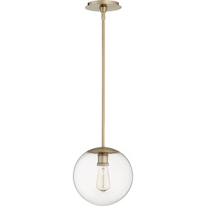 1 Light Globe Pendant in Transitional style - 10 inches wide by 10 inches high