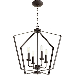 4 Light Entry Pendant in Quorum Home Collection style - 23 inches wide by 21 inches high
