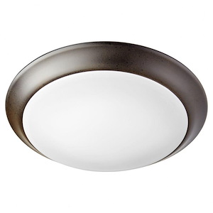 30W 1 LED Flush Mount in Quorum Home Collection style - 9.5 inches wide by 1.25 inches high