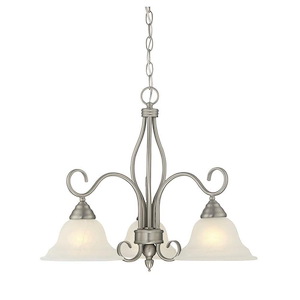 3 Light Chandelier-Transitional Style with Traditional and Contemporary Inspirations-19.5 inches tall by 23 inches wide