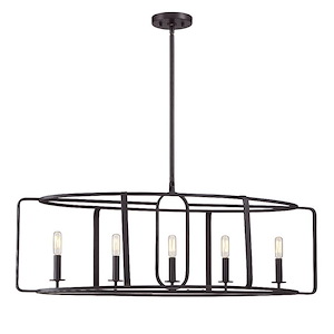 5 Light Chandelier-Industrial Style with Contemporary and Modern Inspirations-17.25 inches tall by 14 inches wide - 1152831