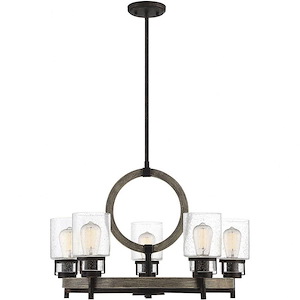 5 Light Chandelier-Farmhouse Style with Rustic and Transitional Inspirations-16.5 inches tall by 26.5 inches wide