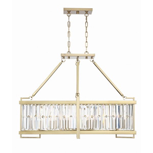 8 Light Linear Chandelier-Transitional Style with Contemporary and Glam Inspirations-27.75 inches tall by 14 inches wide