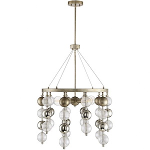 5 Light Chandelier-Glam Style with Mid-Century Modern and Bohemian Inspirations-32.5 inches tall by 25 inches wide - 1217185