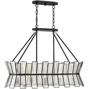 5 Light Linear Chandelier-Rustic Style with Farmhouse and Craftsman Inspirations-25.13 inches tall by 14 inches wide
