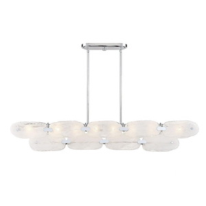 8 Light Linear Chandelier-Modern Style with Transitional and Glam Inspirations-7.5 inches tall by 5.5 inches wide