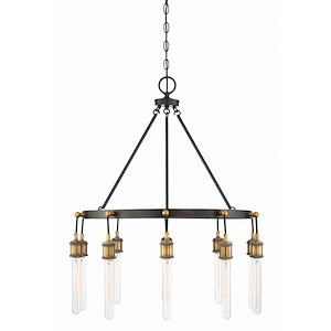 10 Light Chandelier-Industrial Style with Vintage and Eclectic Inspirations-25 inches tall by 28 inches wide