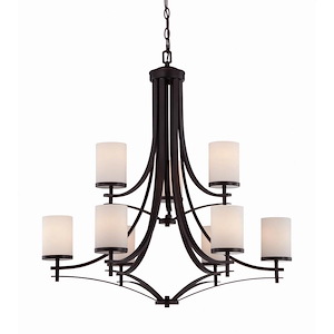 9 Light Chandelier-Transitional Style with contemporary Inspirations-33 inches tall by 32.5 inches wide - 440634