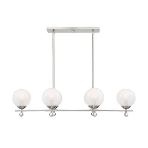 6 Light Linear Chandelier-Mid-Century Modern Style with Modern and Contemporary Inspirations-8.88 inches tall by 17 inches wide - 1217150
