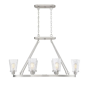 6 Light Linear Chandelier-Transitional Style with Modern and Contemporary Inspirations-23.25 inches tall by 19 inches wide - 1217218