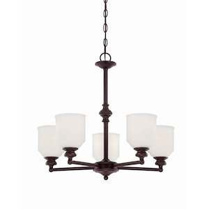 5 Light Chandelier-Traditional Style with Transitional Inspirations-21.5 inches tall by 24 inches wide