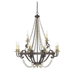 12 Light Chandelier-Transitional Style with Country French and Farmhouse Inspirations-44 inches tall by 38 inches wide
