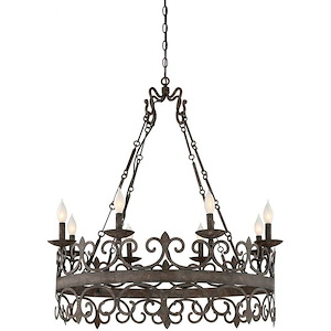 8 Light Chandelier-Traditional Style with Rustic and Country French Inspirations-30 inches tall by 35.5 inches wide