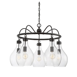 5 Light Chandelier-Industrial Style with Rustic and Farmhouse Inspirations-20 inches tall by 28 inches wide