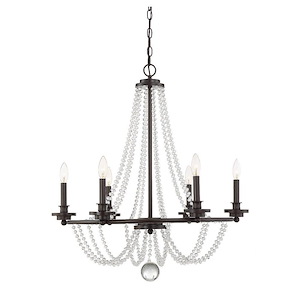 6 Light Chandelier-Shabby Chic Style with Transitional and Eclectic Inspirations-30 inches tall by 28 inches wide