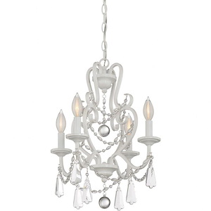 4 Light Mini Chandelier-Traditional Style with Shabby Chic and Bohemian Inspirations-19.5 inches tall by 16 inches wide