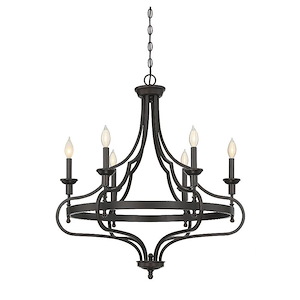 6 Light Chandelier-Traditional Style with Transitional and Farmhouse Inspirations-32.25 inches tall by 29.25 inches wide