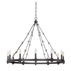12 Light Chandelier-Farmhouse Style with Industrial Inspirations-33 inches tall by 38.5 inches wide - 477779