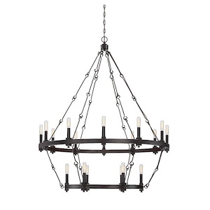 18 Light Chandelier-Farmhouse Style with Industrial Inspirations-39 inches tall by 38.5 inches wide - 1151133