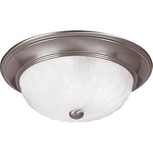 3 Light Flush Mount-Traditional Style with Transitional Inspirations-5.75 inches tall by 15 inches wide