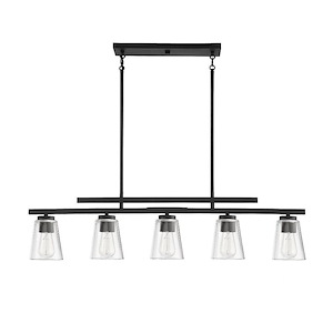 5 Light Linear Chandelier-10 inches tall by 5 inches wide - 1040535