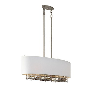 Cameo - 4 Light Linear Chandelier In Modern Style-12.13 Inches Tall and 14 Inches Wide