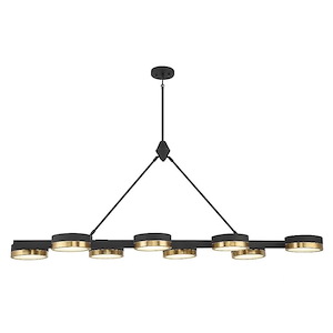 Ashor - 88W 8 Led Linear Chandelier In Contemporary Style-23 Inches Tall And 18 Inches Wide - 1217455