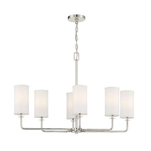 Powell - 6 Light Linear Chandelier In Transitional Style-23 Inches Tall and 15 Inches Wide - 1105885