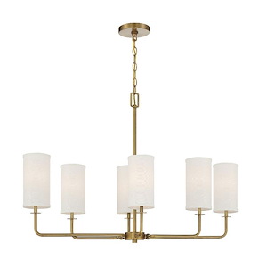 Powell - 6 Light Linear Chandelier In Transitional Style-23 Inches Tall and 15 Inches Wide - 1105885