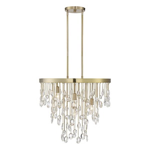 4 Light Chandelier-Glam Style with Transitional and Eclectic Inspirations-19 inches tall by 21 inches wide