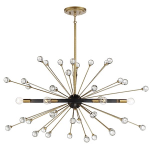 Ariel - 6 Light Linear Chandelier In Mid-Century Modern Style-21 Inches Tall And 18 Inches Wide - 1217129