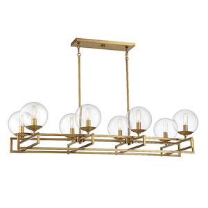Crosby - 8 Light Linear Chandelier In Mid-Century Modern Style-9.75 Inches Tall and 16 Inches Wide - 1105858