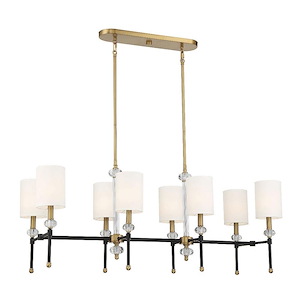 Tivoli - 8 Light Linear Chandelier In Transitional Style-16 Inches Tall And 16 Inches Wide - 1217125