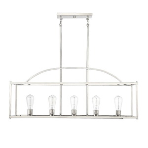 5 Light Linear Chandelier-16 inches tall by 12 inches wide