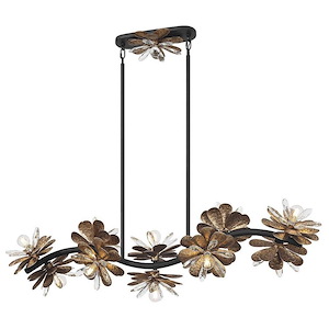 Giselle - 10 Light Linear Chandelier In Modern Style-12.75 Inches Tall and 10.5 Inches Wide