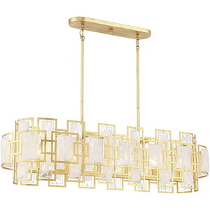 Portia - 6 Light Linear Chandelier In Modern Style-11 Inches Tall And 12 Inches Wide