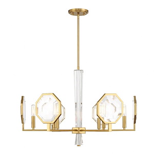Leighton - 6 Light Chandelier In Glam Style-19.5 Inches Tall and 28 Inches Wide