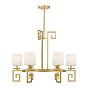 Quatrain - 6 Light Chandelier In Modern Style-23 Inches Tall and 30 Inches Wide