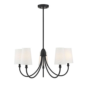 5 Light Chandelier-Transitional Style with Modern and Farmhouse Inspirations-13 inches tall by 29 inches wide - 929641