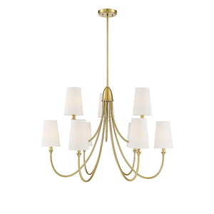 9 Light Chandelier-Transitional Style with Modern and Farmhouse Inspirations-24 inches tall by 35 inches wide - 929642