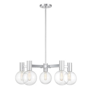 Wright - 5 Light Chandelier In Modern Style-10 Inches Tall and 28 Inches Wide