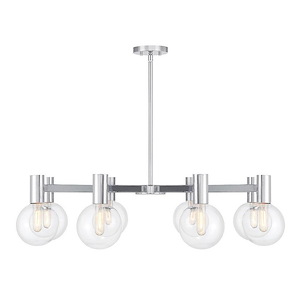 Wright - 8 Light Chandelier In Modern Style-10 Inches Tall and 40 Inches Wide