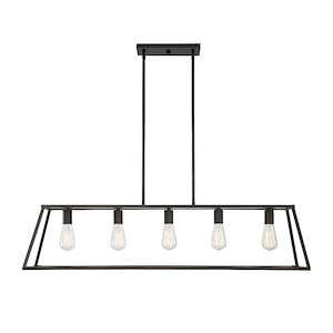 5 Light Linear Chandelier-Traditional Style with Contemporary and Eclectic Inspirations-10.5 inches tall by 11 inches wide