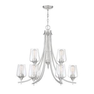 9 Light Chandelier-Transitional Style with Contemporary and Bohemian Inspirations-28.5 inches tall by 30 inches wide - 688545