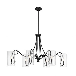 Calgary - 6 Light Linear Chandelier In Traditional Style-24 Inches Tall and 25 Inches Wide
